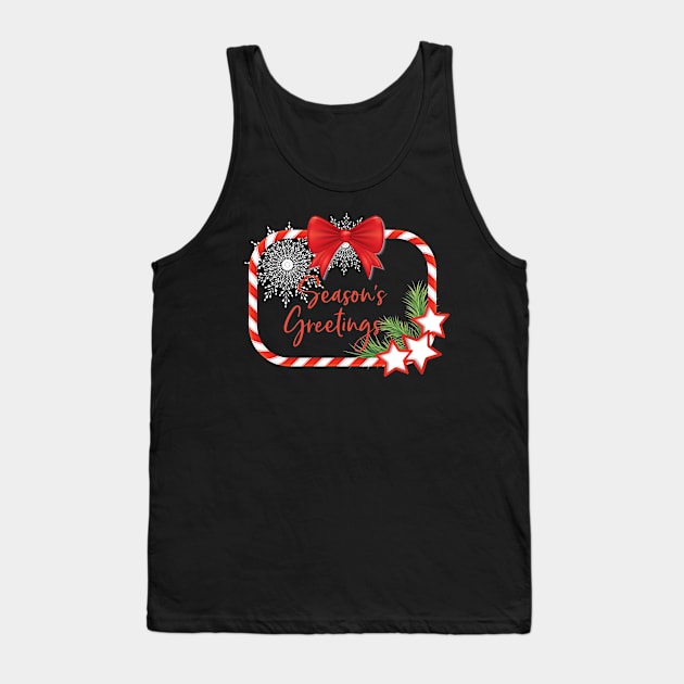 Candy Cane Holiday Frame Tank Top by SWON Design